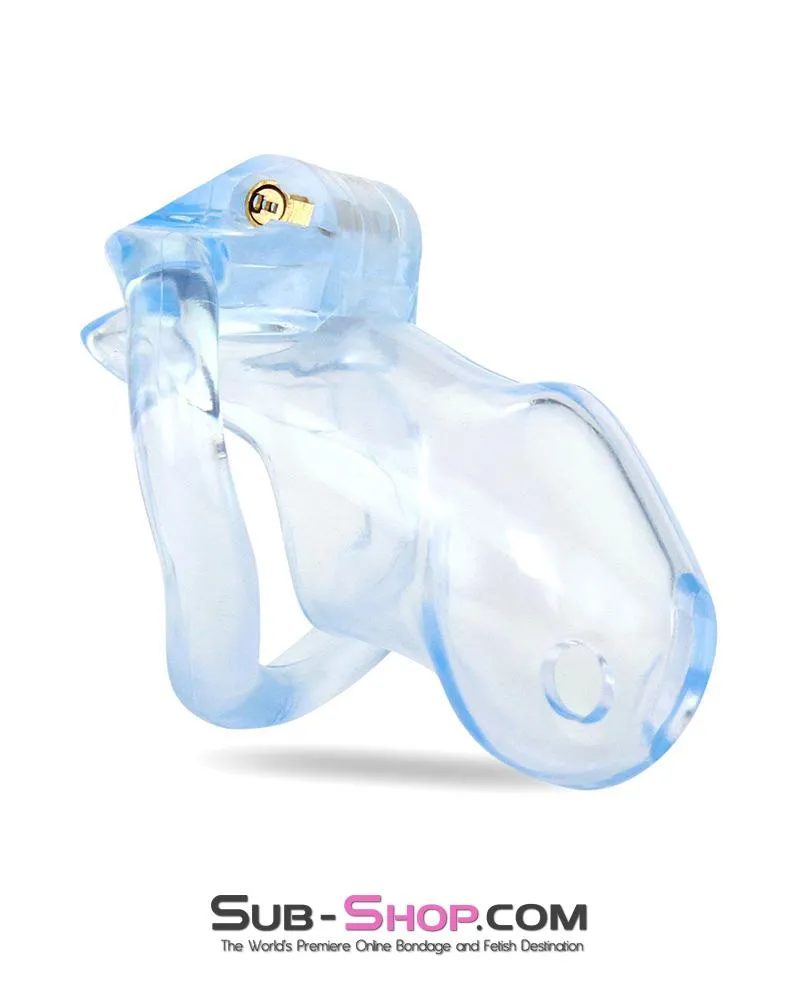 0398AE      Short Exposed in Chastity High Security Keyed Tumbler Locking Male Chastity with 4 Base Cock Ring Sizes