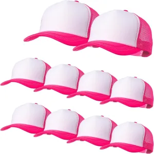 10 Pack of Blank Trucker Hat Bulk Mesh Cap Men and Women Baseball Cap DIY Graffiti Hot Stamping Duck Tongue Cap