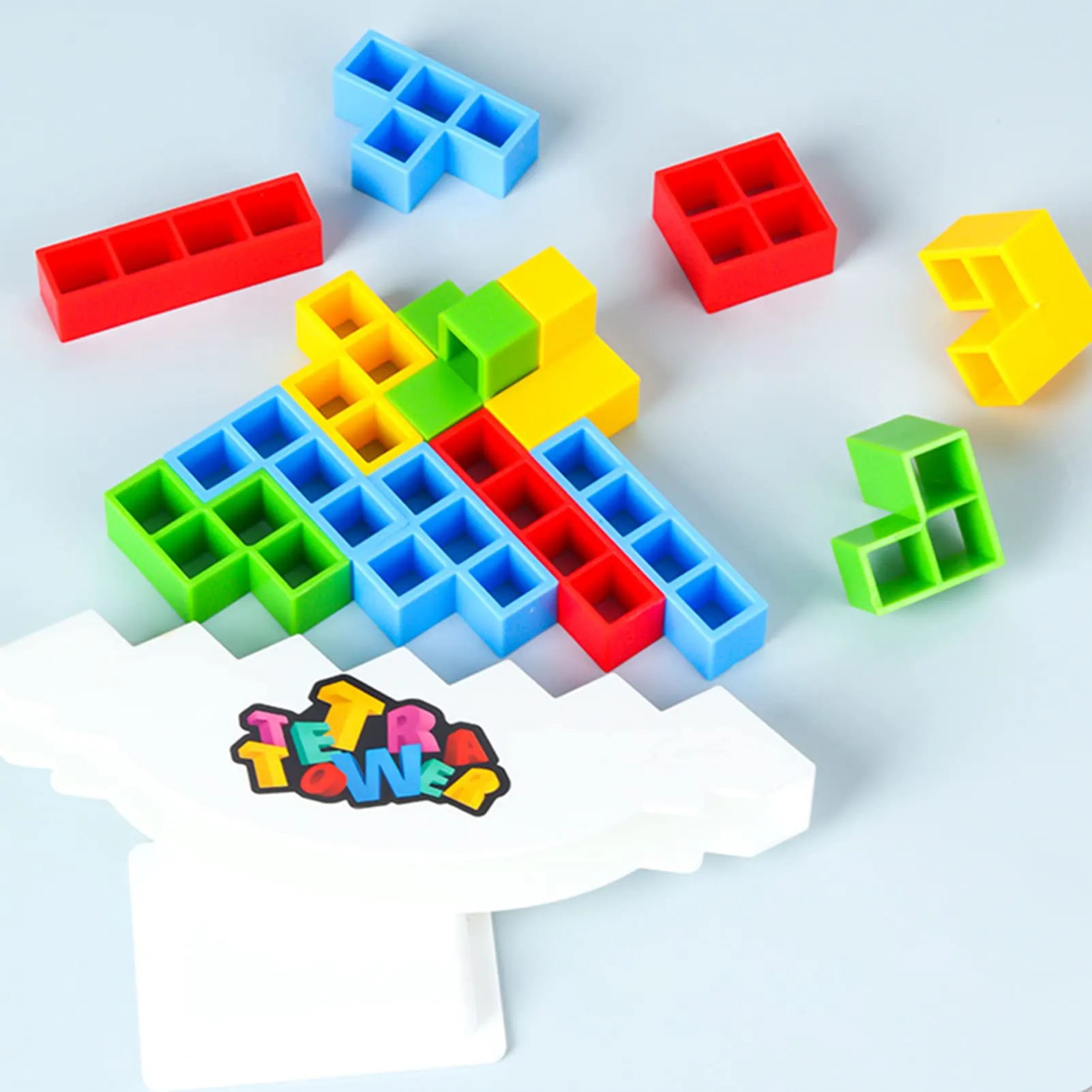 ALKISTA 48 Pcs Tetra Tower Balance Stacking Blocks Game, Board Games for 2 Players  Family Games, Parties, Travel, Kids & Adults Team Building Blocks Toy