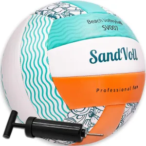 Beach Volleyball for Youth & Adults  Official Size 5 Soft Touch Outdoor Volleyball with Air Pump and Marker  Lightweight Training Volleyball for Beginners, for Sand, Grass, and Outdoor Play