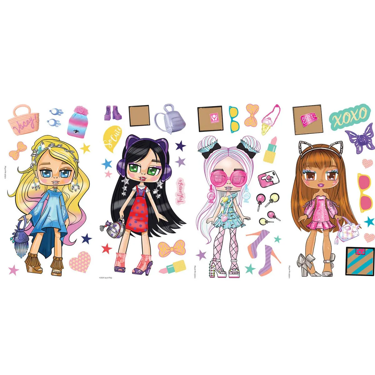 BOXY GIRLS PEEL AND STICK WALL DECALS