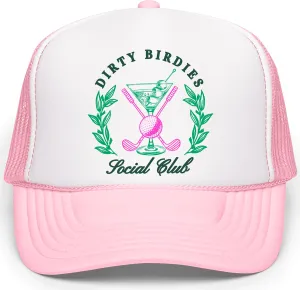 Dirty Birdies Social Club Funny Golf Women's Classic 5 Panel Mesh Snap Back Trucker Hat