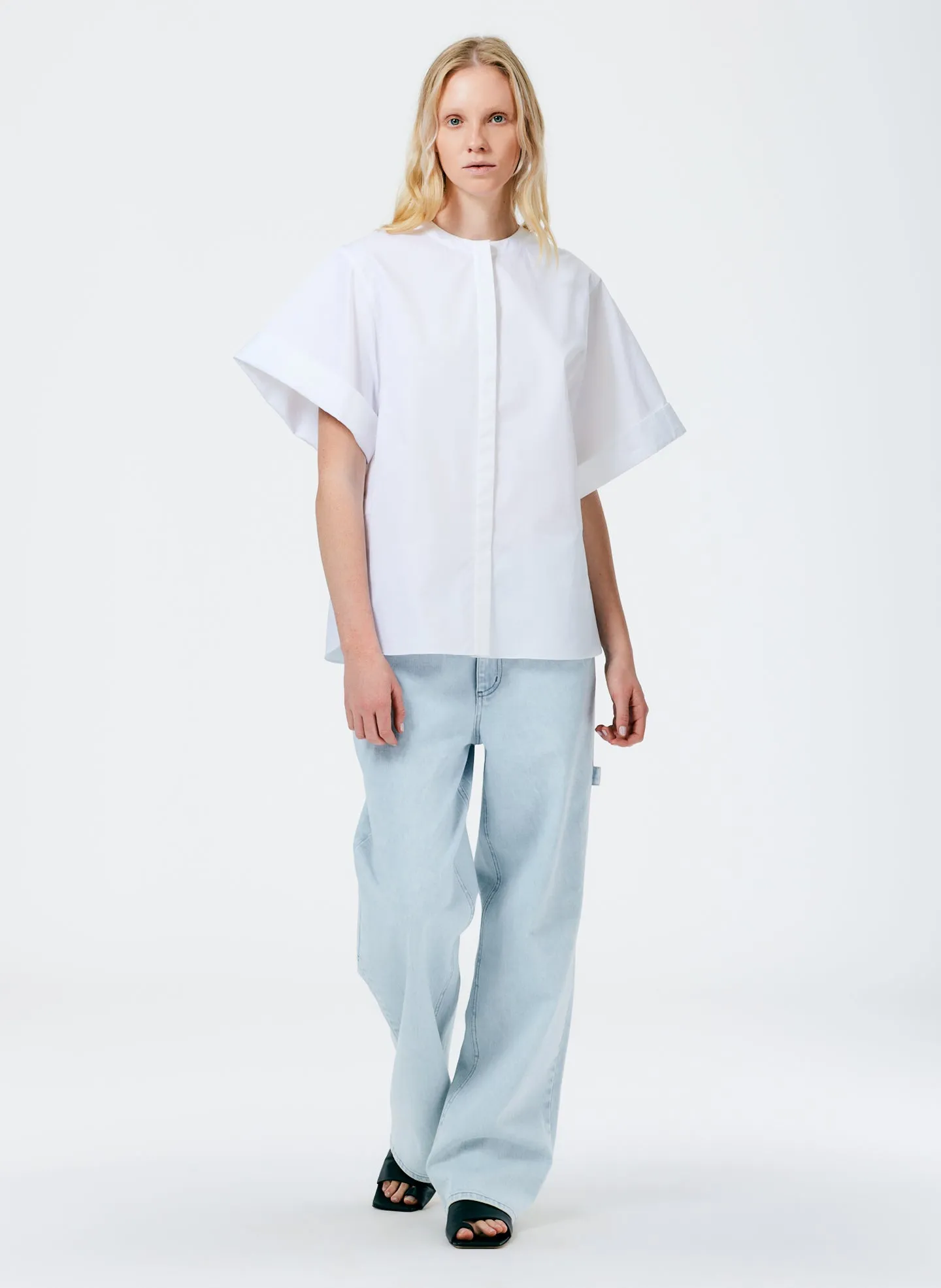 Eco Poplin Rolled Sleeve Shirt