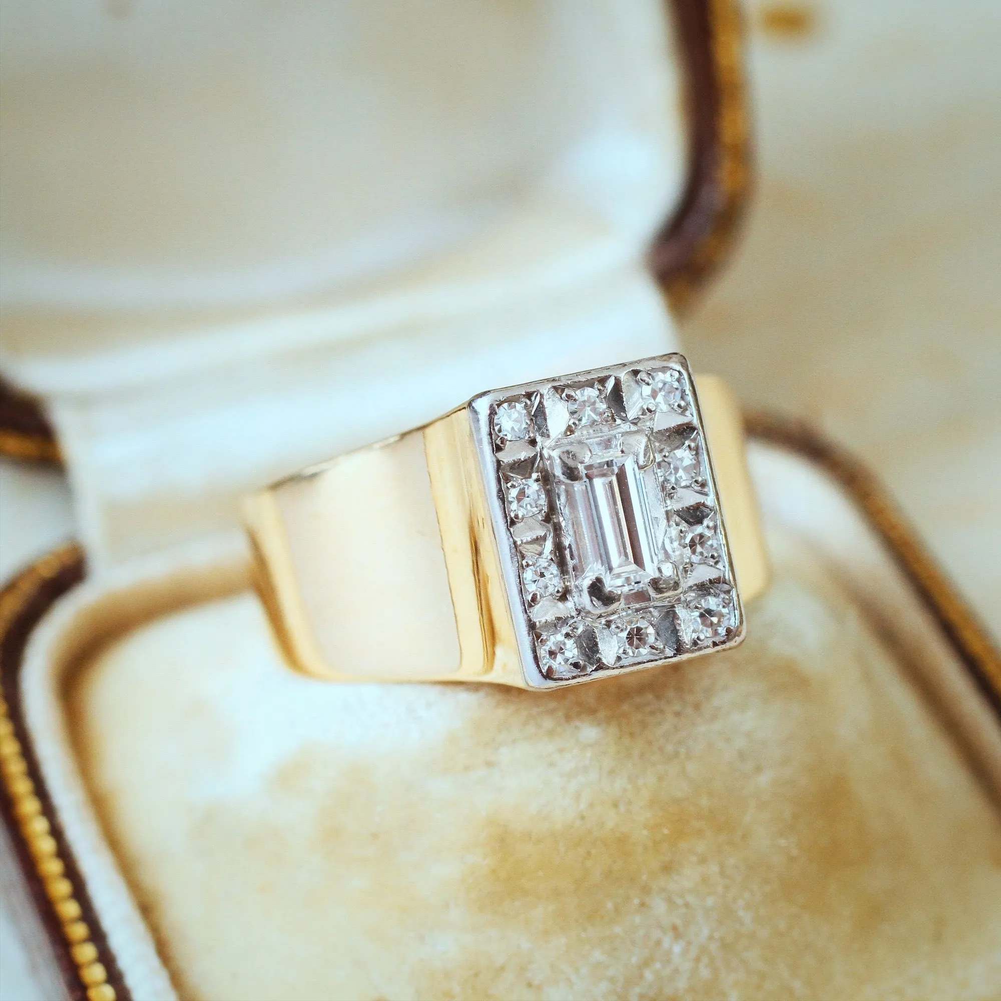 Exciting! Statement Mid Century Diamond Cluster Band