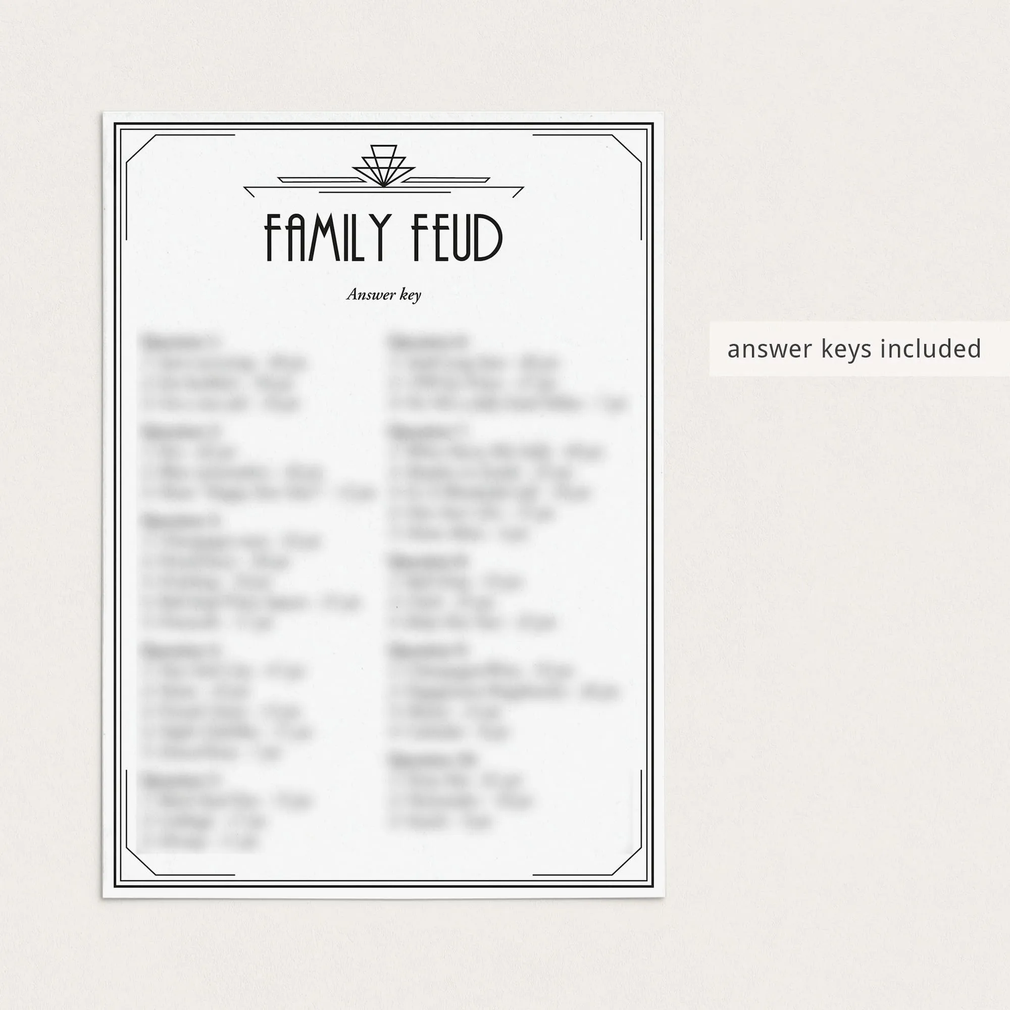 Gatsby New Year's Eve Party Games and Activities Bundle Printable