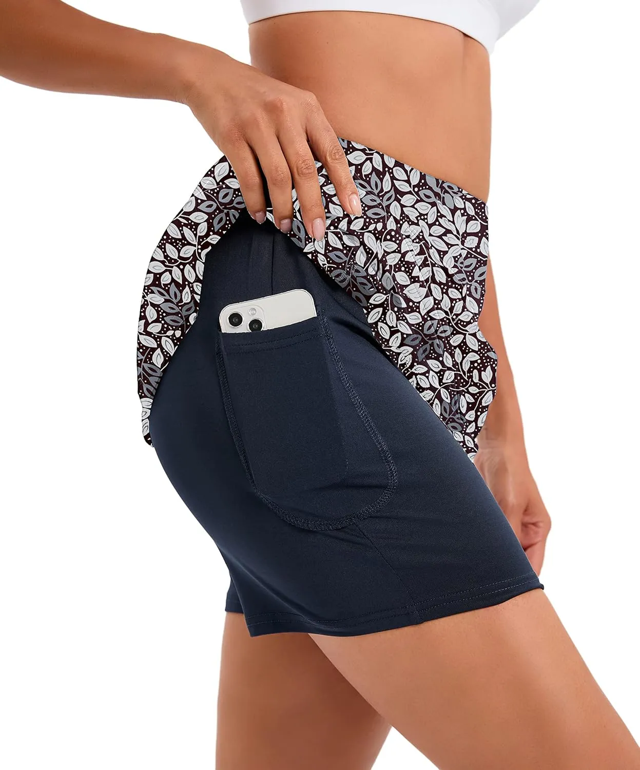 Jhsnjnr Women's Tennis Skirt Casual Knee Length Golf Skirts with Pockets Workout Athletic Skort