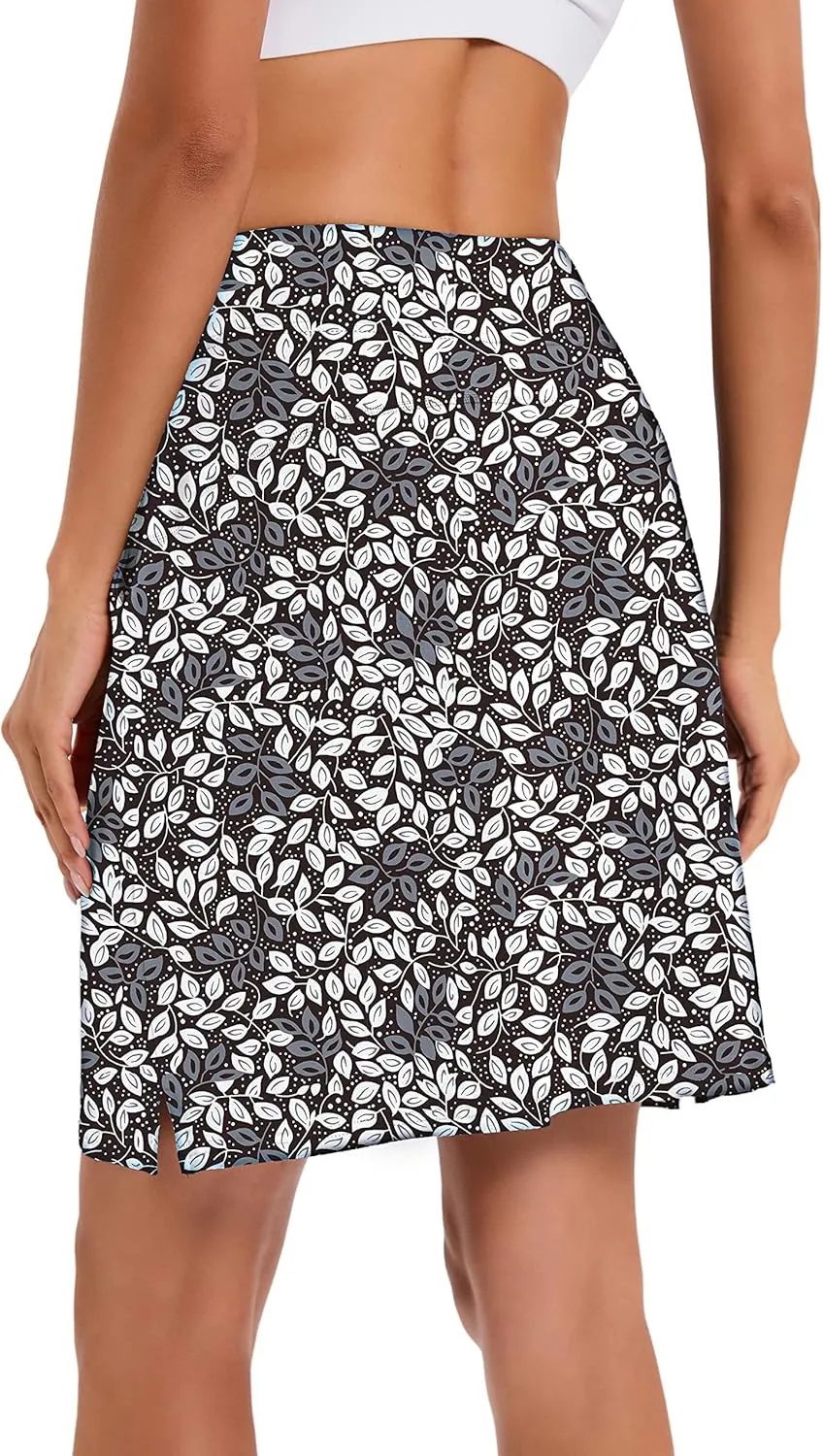 Jhsnjnr Women's Tennis Skirt Casual Knee Length Golf Skirts with Pockets Workout Athletic Skort