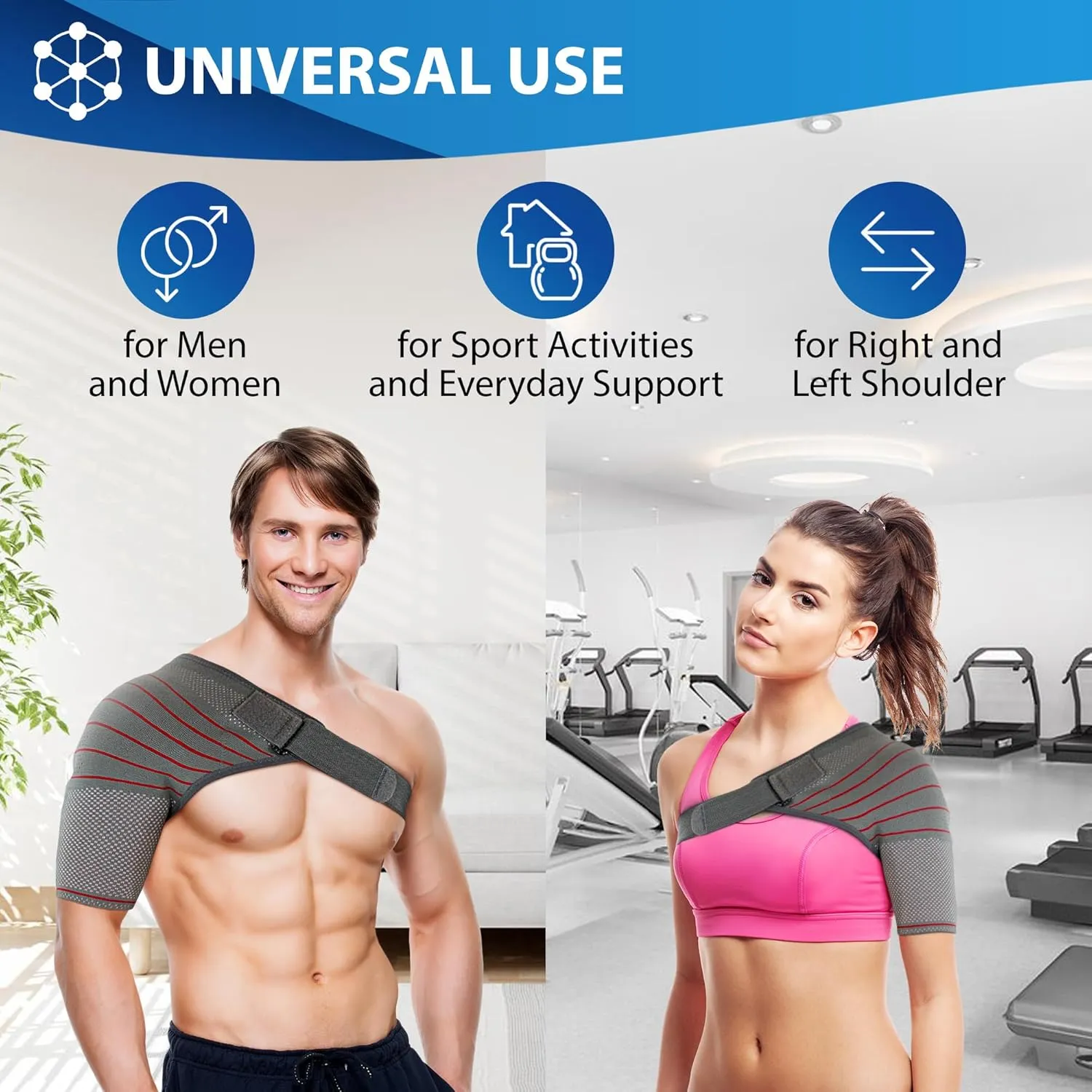 ORTONYX Shoulder Stability Brace Compression Sleeve for Rotator Cuff Support, Injury Prevention, Dislocated AC Joint, Labrum Tear, Frozen Shoulder Pain, Sprain, Soreness, Bursitis/M
