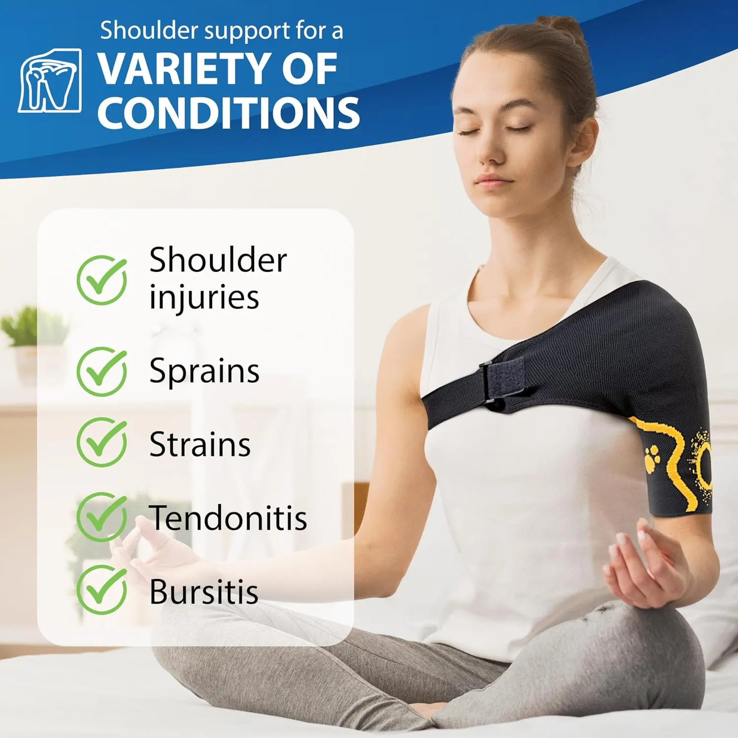 ORTONYX Shoulder Stability Brace Compression Sleeve for Rotator Cuff Support, Injury Prevention, Dislocated AC Joint, Labrum Tear, Frozen Shoulder Pain, Sprain, Soreness, Bursitis/S
