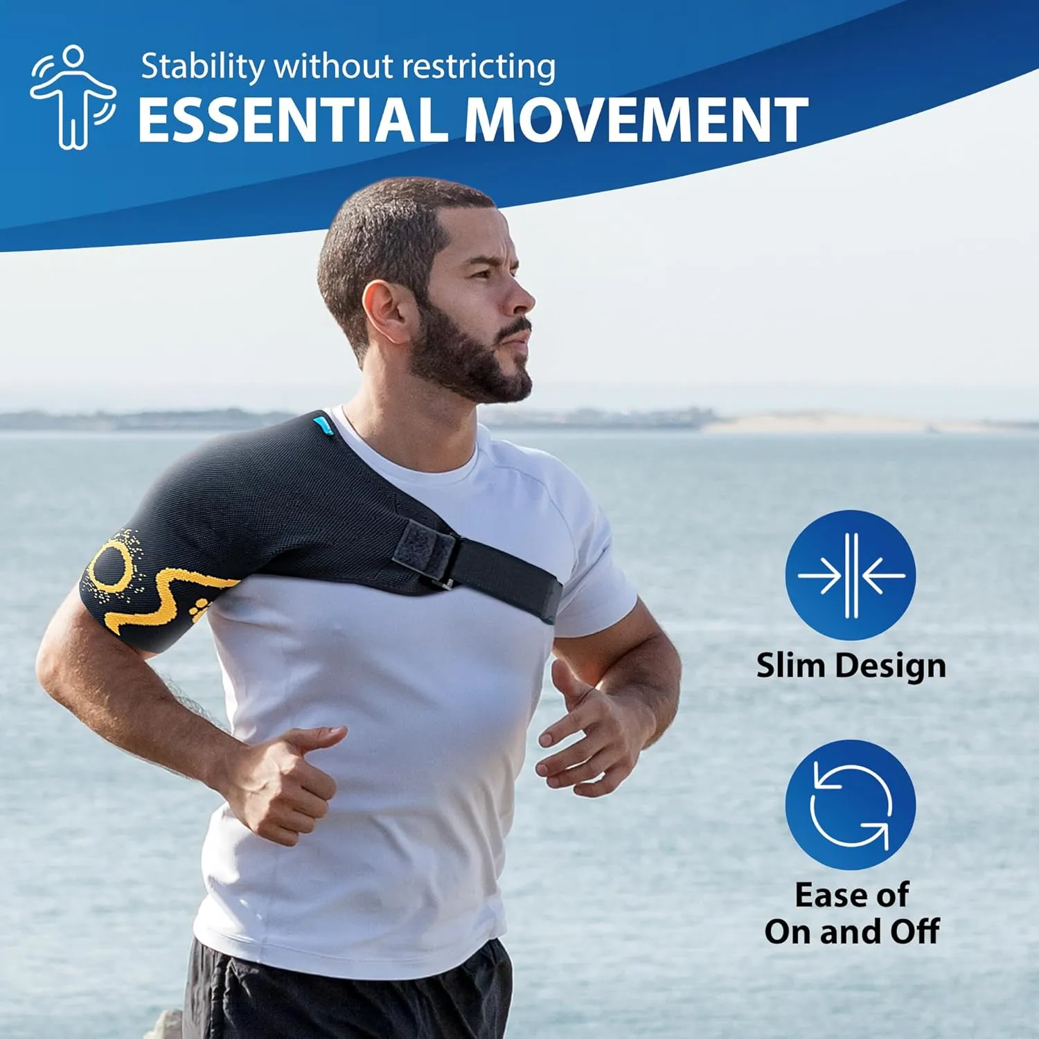 ORTONYX Shoulder Stability Brace Compression Sleeve for Rotator Cuff Support, Injury Prevention, Dislocated AC Joint, Labrum Tear, Frozen Shoulder Pain, Sprain, Soreness, Bursitis/S