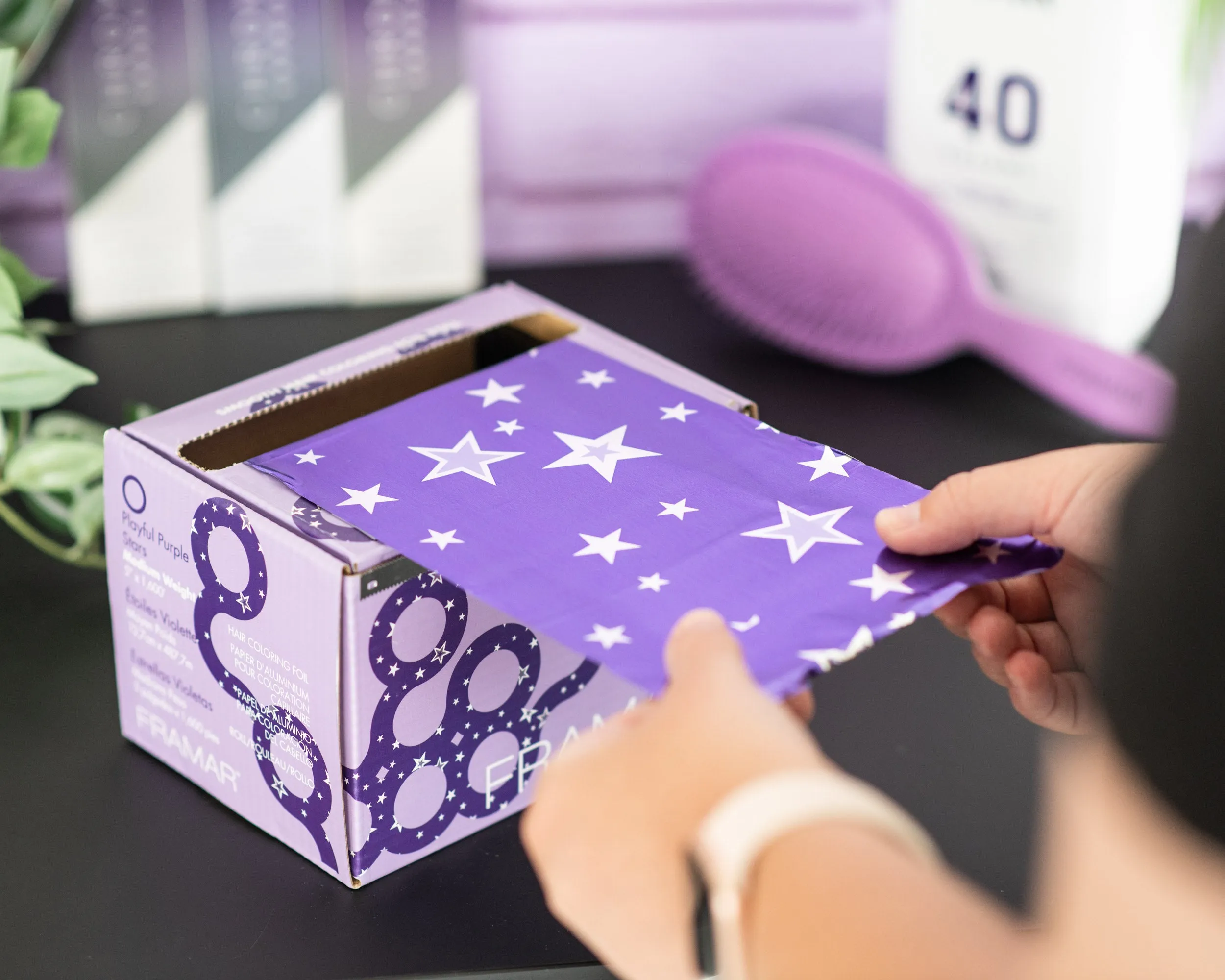 Playful Purple Stars - Smooth Roll