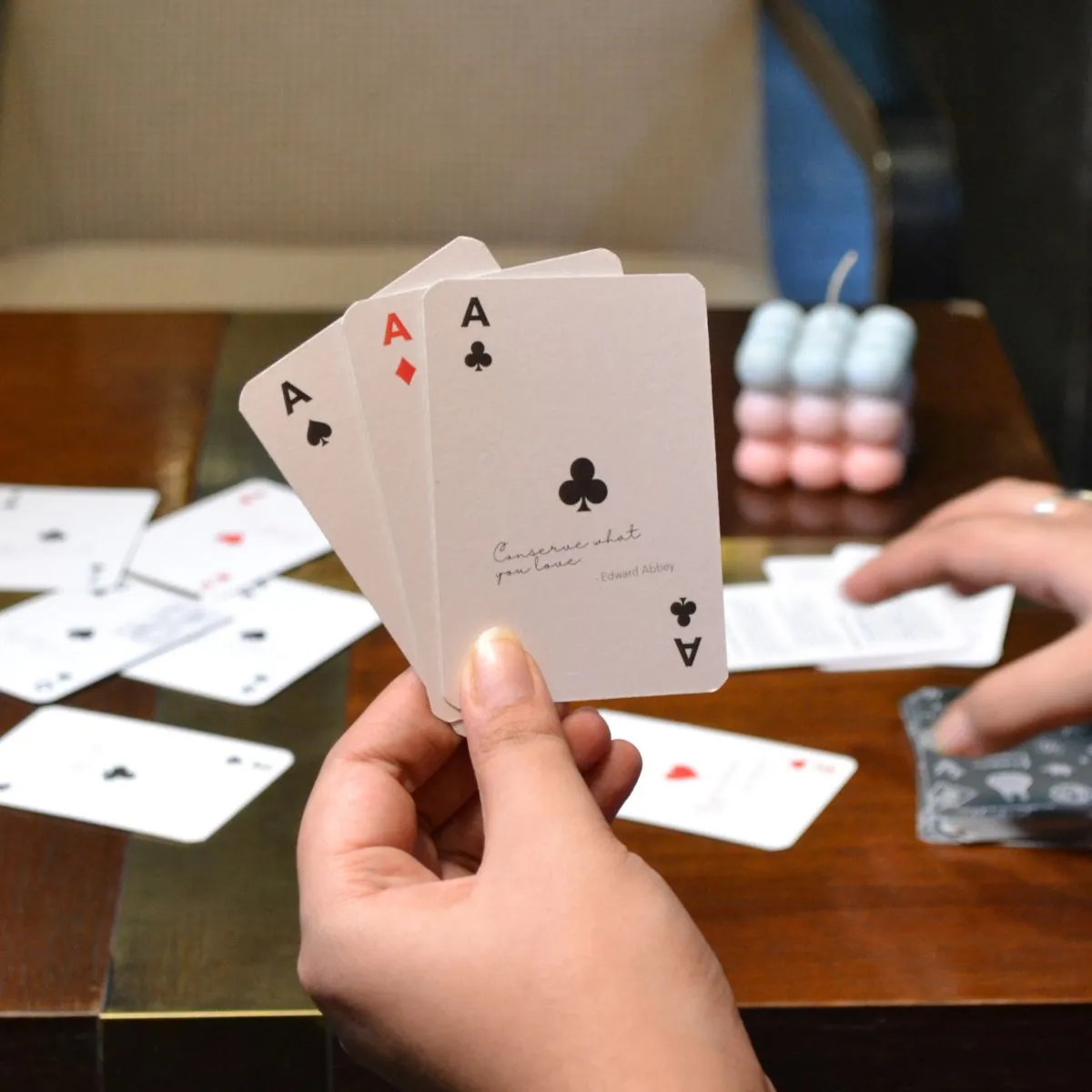 Premium Handmade Eco Playing Cards Set | Travel Games | Party Games