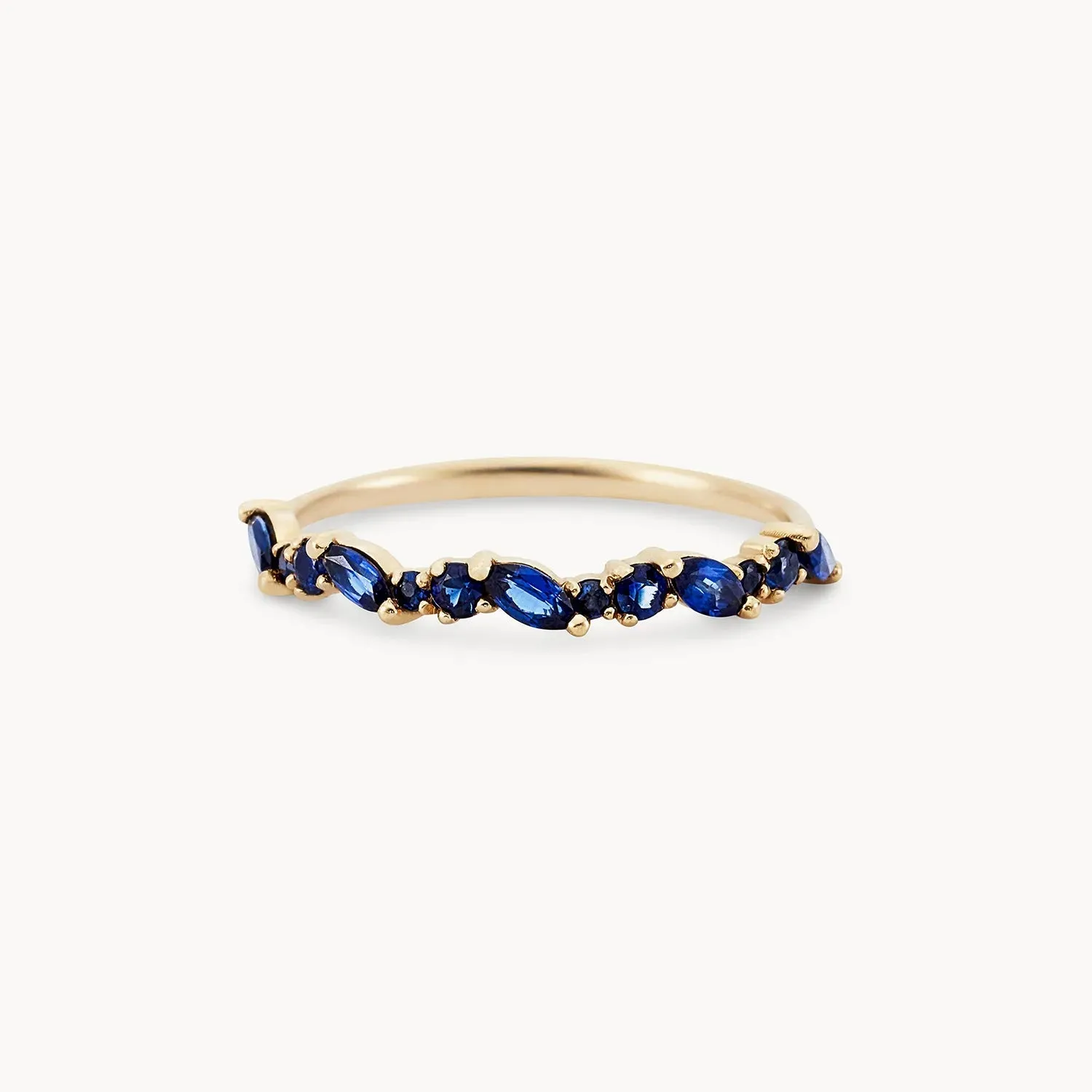 reverie band - 14k yellow gold, blue sapphire