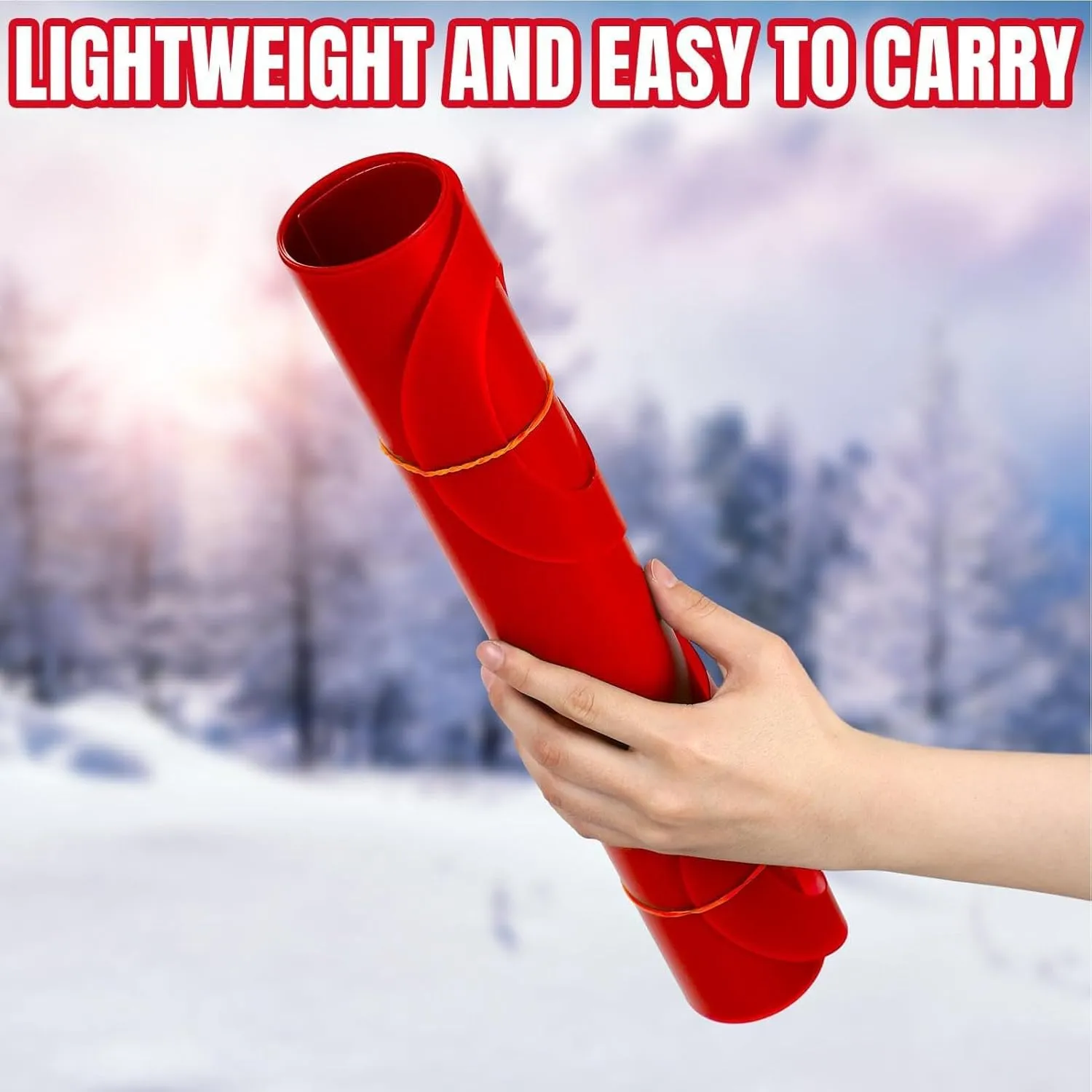 Roll Up Sled - Snow Sledge Toboggans Sled | Kids Snow Sled | Snow Sledge Toboggans Sleigh Sled | Snow Ice Play Winter Toys with Handles for Kids | Flexible High-Speed Roll Up Carpet Sledge