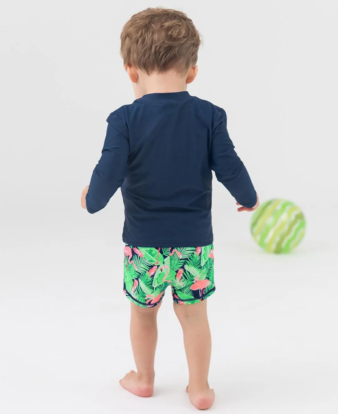 RUGGEDBUTTS Baby/Toddler Boys Long Sleeve Rash Guard Swim Shirt w/UPF 50 