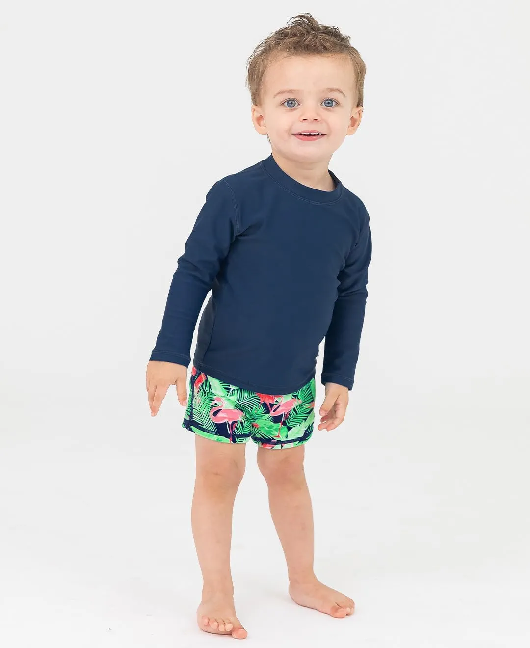 RUGGEDBUTTS Baby/Toddler Boys Long Sleeve Rash Guard Swim Shirt w/UPF 50 