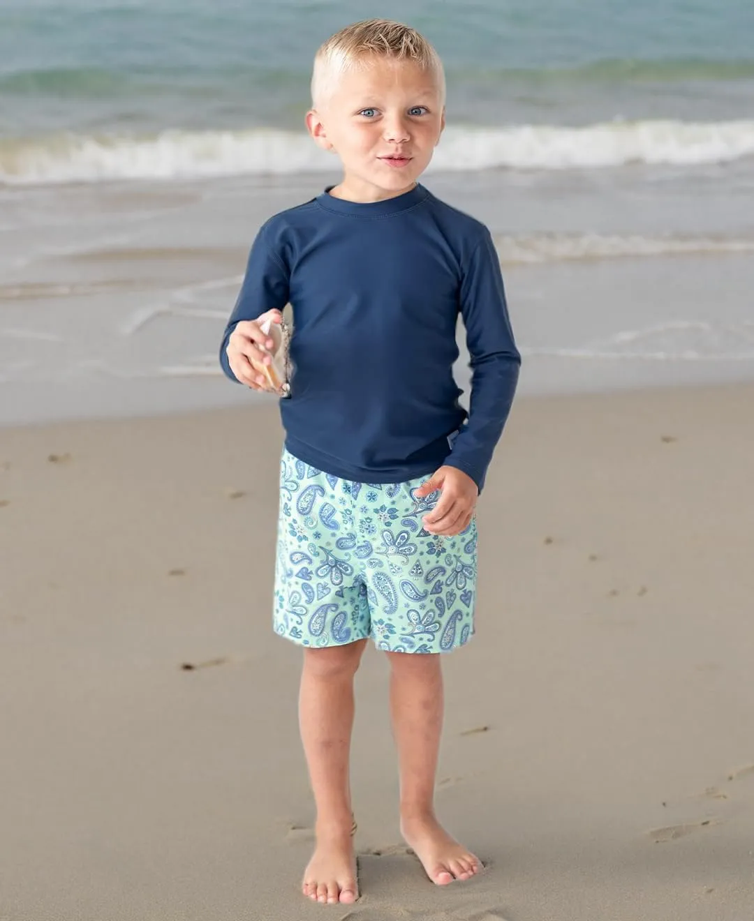 RUGGEDBUTTS Baby/Toddler Boys Long Sleeve Rash Guard Swim Shirt w/UPF 50 