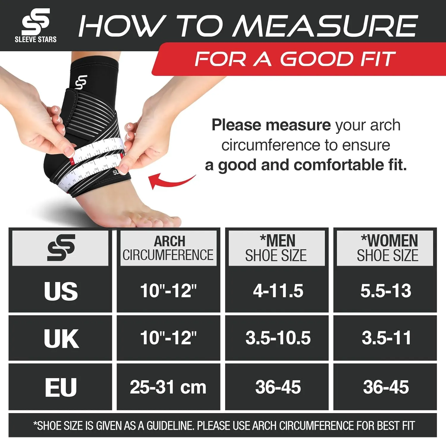 Sleeve Stars Ankle Brace for Sprained Ankle, Plantar Fasciitis Relief Ankle Support for Women, Ankle Compression Sleeve w/ Strap (Pair/Black)