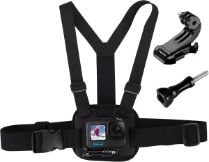 Suptig Chest Mount, Adjustable Chest Strap, Breathable Material for Gopro Hero 13 Hero 12 Hero 11 Hero 10 Hero 9 Hero 8 Hero 7 Hero 5 4 3, AKASO, DJI osmo and More Action Cameras (Black)