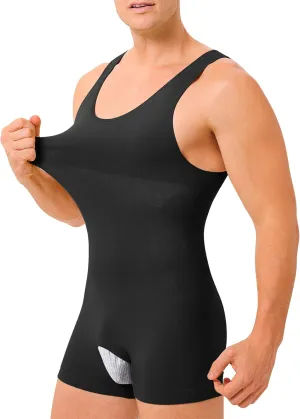 TAILONG Mens Full Body Shaper Slimming Shirt Tummy Control Shapewear Sleeveless Compression Bodysuit Fajas Para Hombres