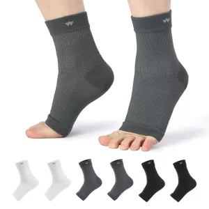WANDER Compression Socks for Plantar Fasciitis, 2 Pairs Foot & Ankle Brace Socks for Sprained - Achilles Tendonitis Relief Heel Spurs, Foot Swelling & Fatigue Arch, Support Brace Ankle Sleeve