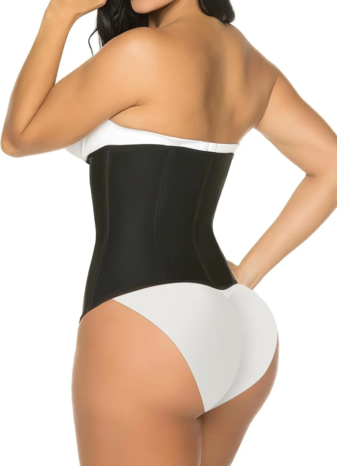 YIANNA Waist Trainer for Women Latex Underbust Tummy Control Waist Cincher Corset Hourglass Body Shaper Zipper and Hooks